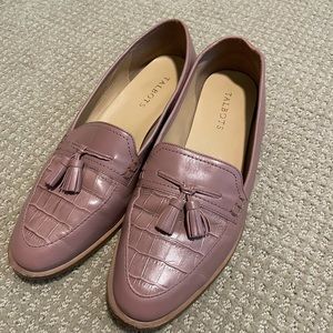 Talbots mauve pink womens sz 9 tassle leather flat loafer